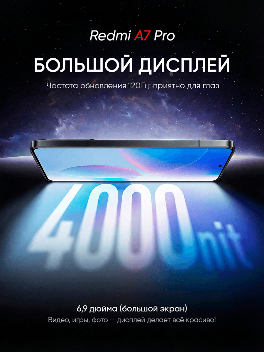 Redmi A7 Pro (4/64GB, 4/128GB), 120Гц