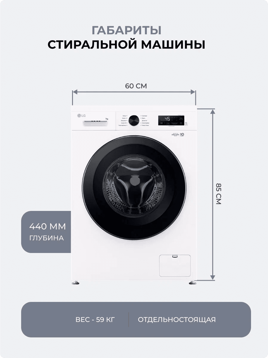Стиральная машина LG F2Y1HS6W на 7кг