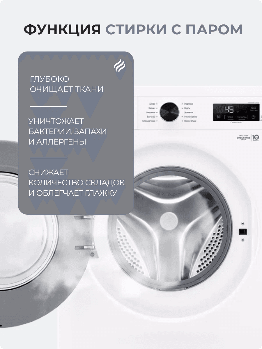 Стиральная машина LG F2Y1HS6W на 7кг